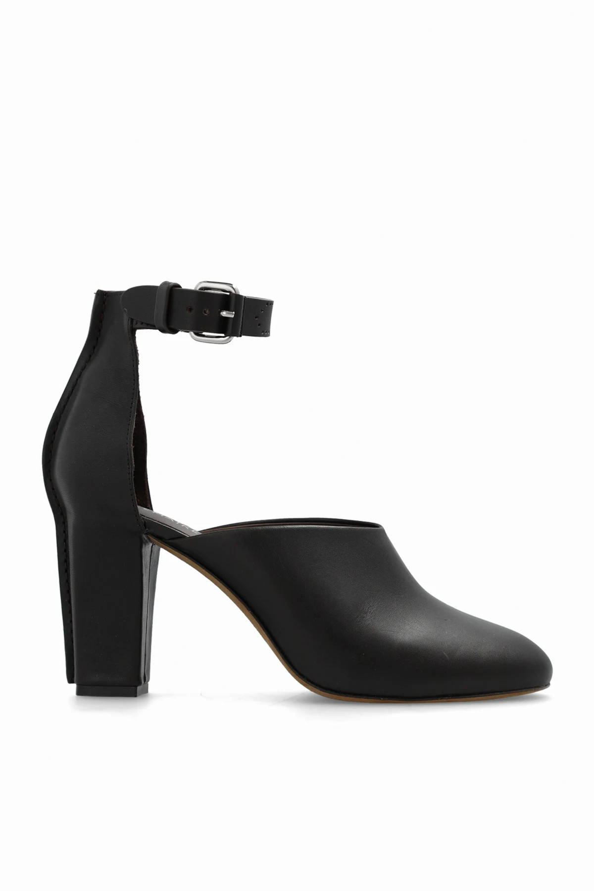 Skórzane buty na obcasie