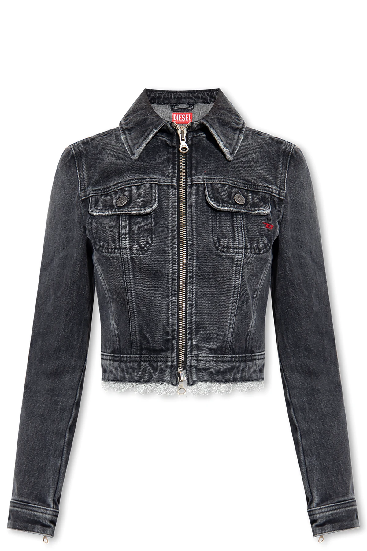 ‘DE-SLIMMY’ cropped denim jacket