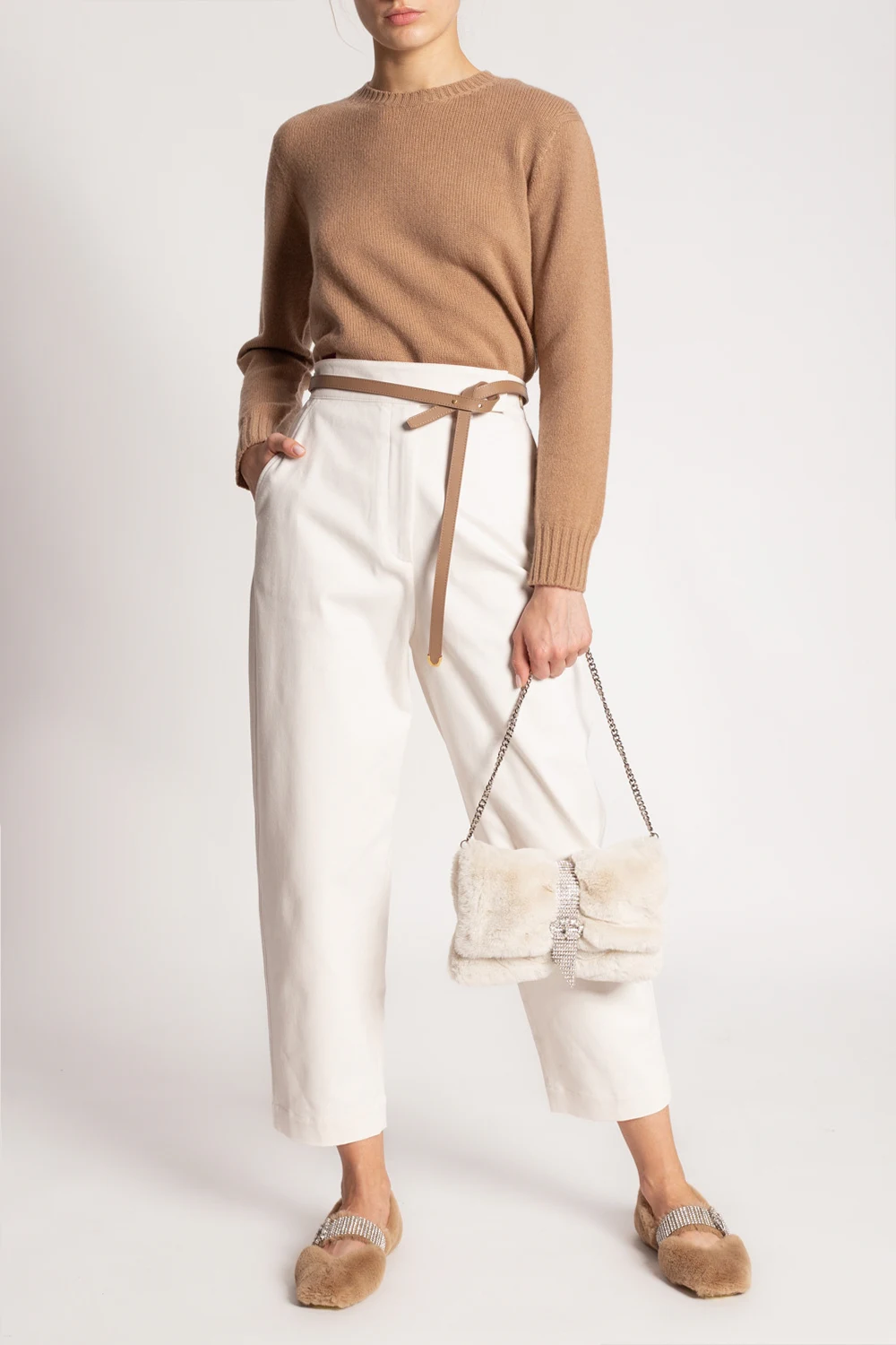 High-waisted trousers