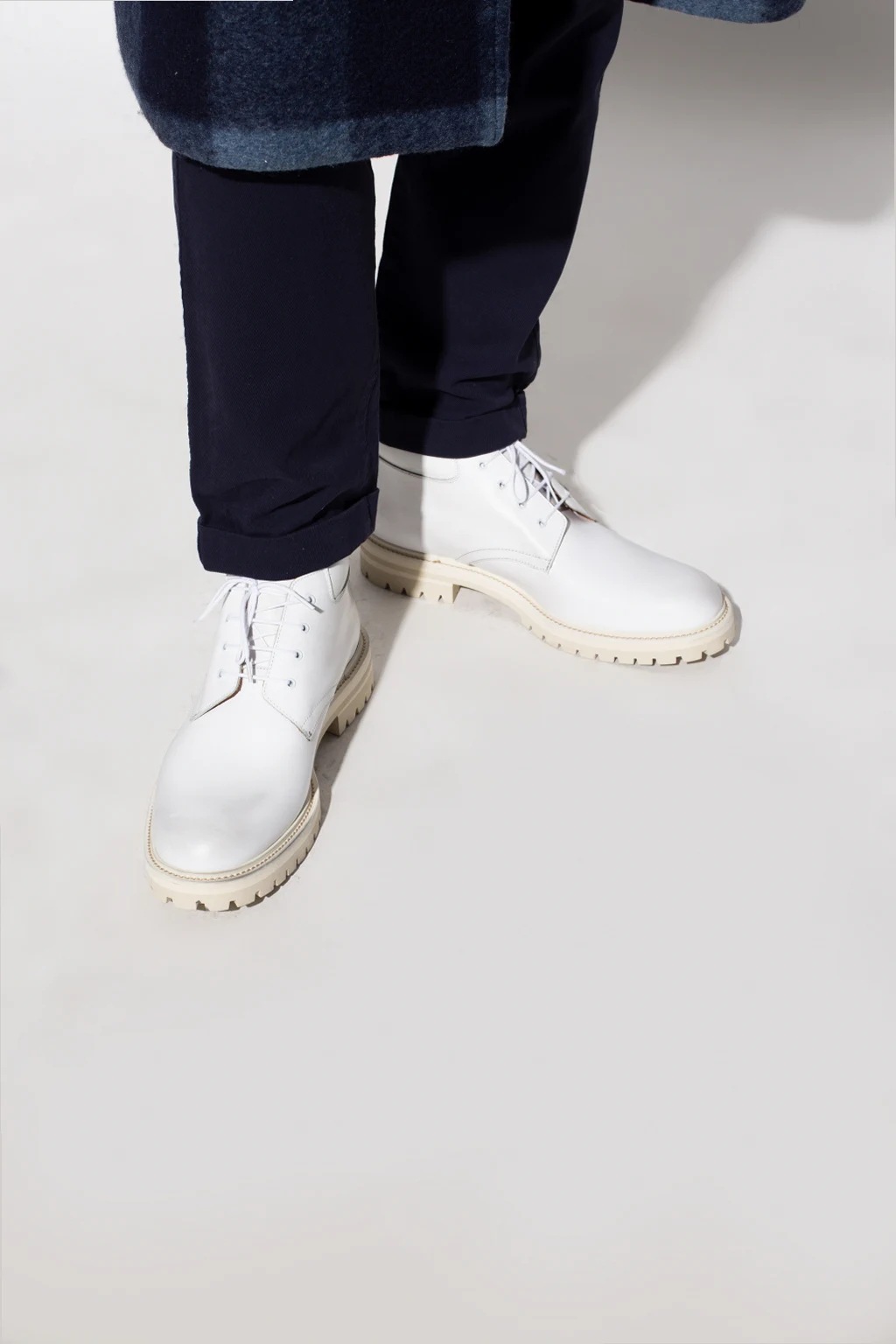 Buty za kostkę ‘Combat Derby’ z efektem ‘vintage’