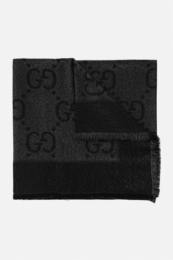 BLACK Shawl with GG pattern