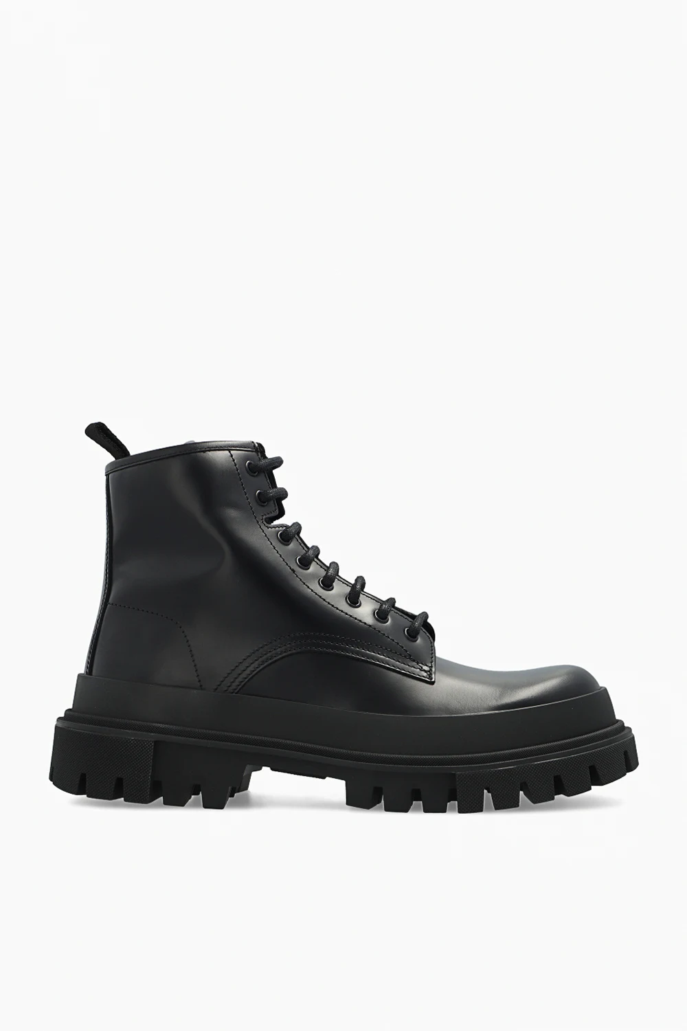 Leather combat boots