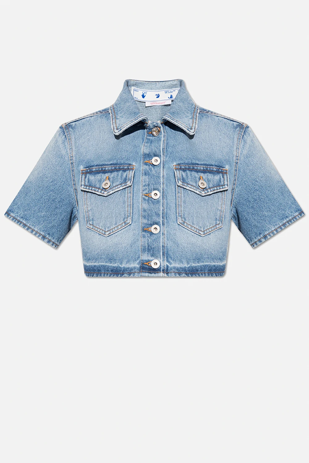 Cropped denim shirt