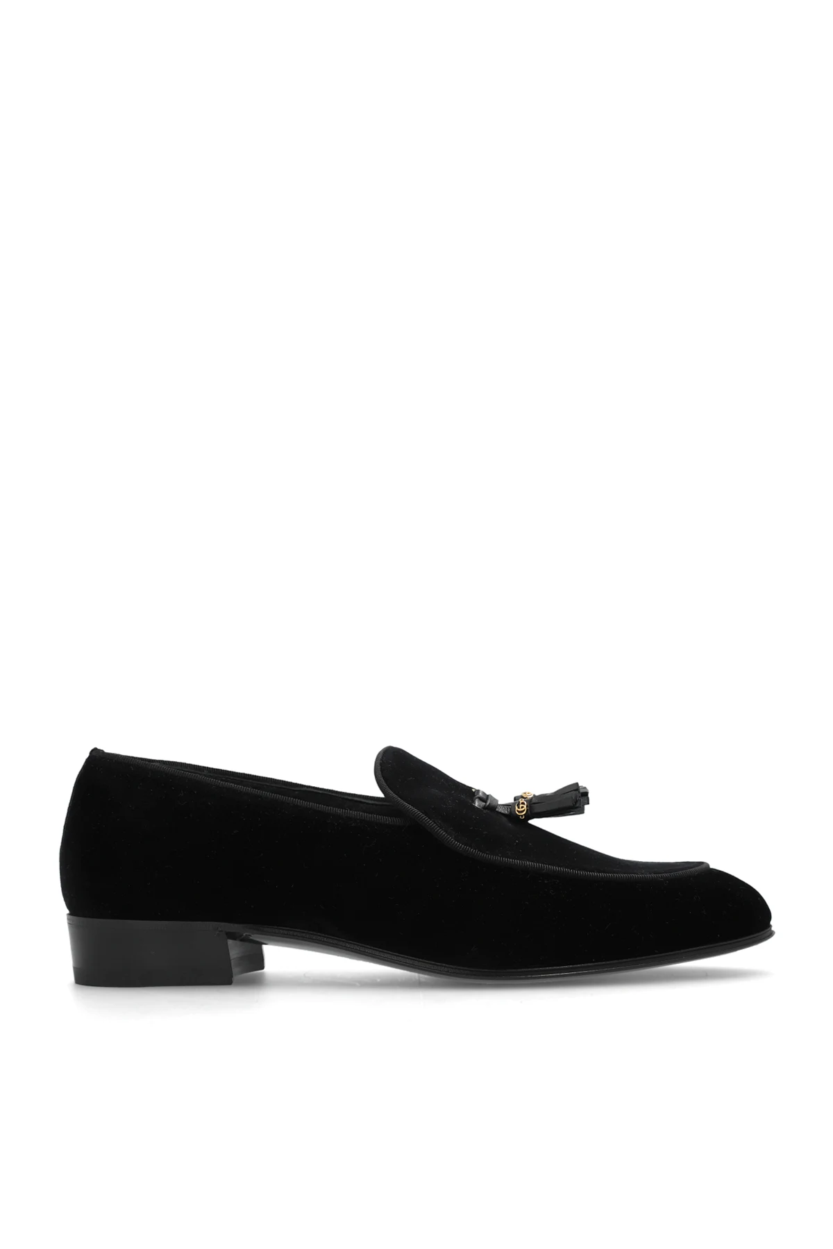 CZARNY Aksamitne buty typu ’loafers’