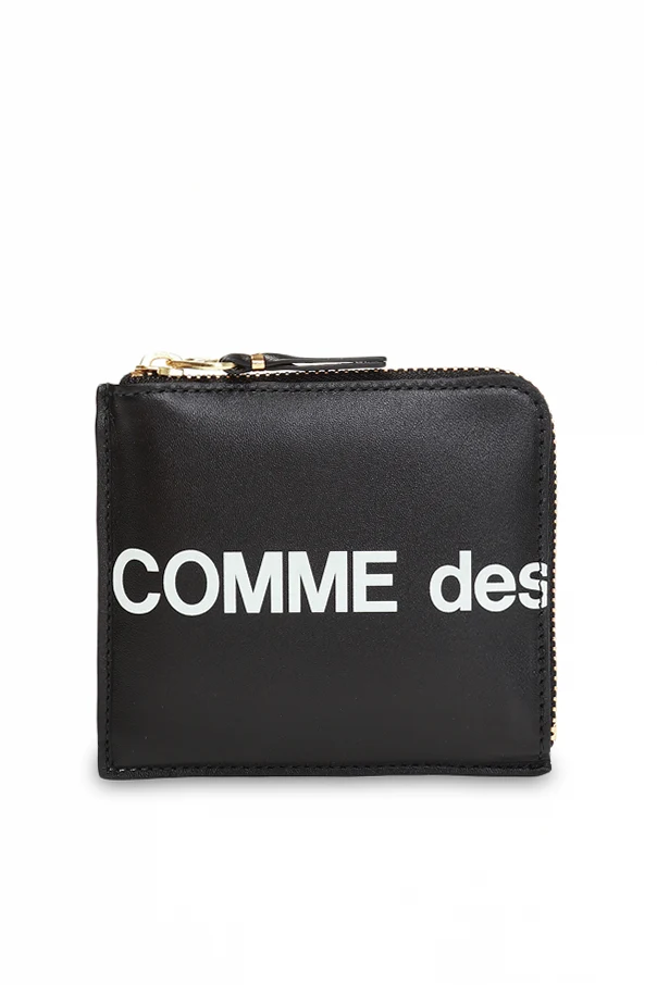 CZARNY Portfel z nadrukowanym logo