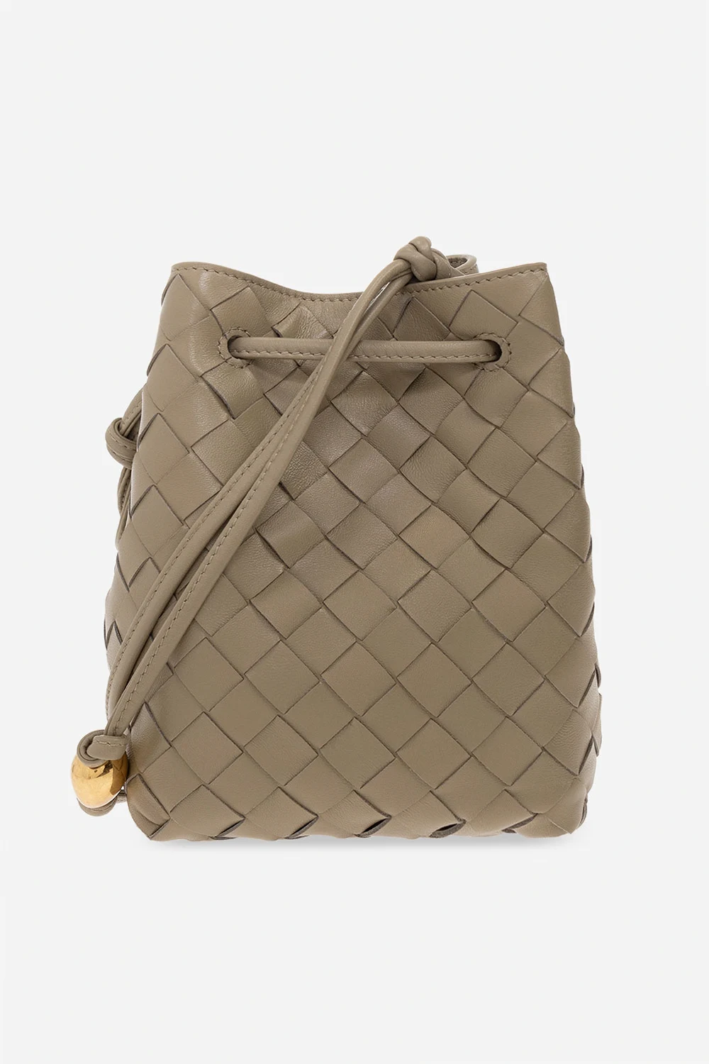 Leather bucket shoulder bag