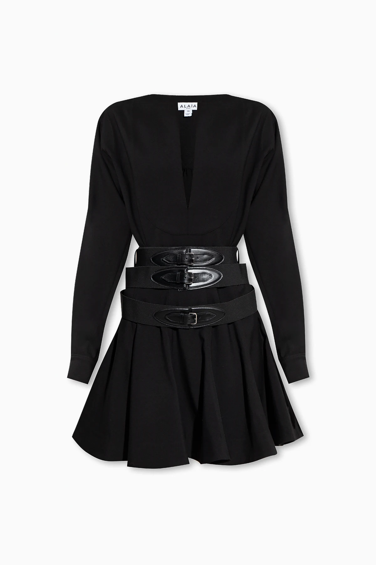 Dress with triple belt