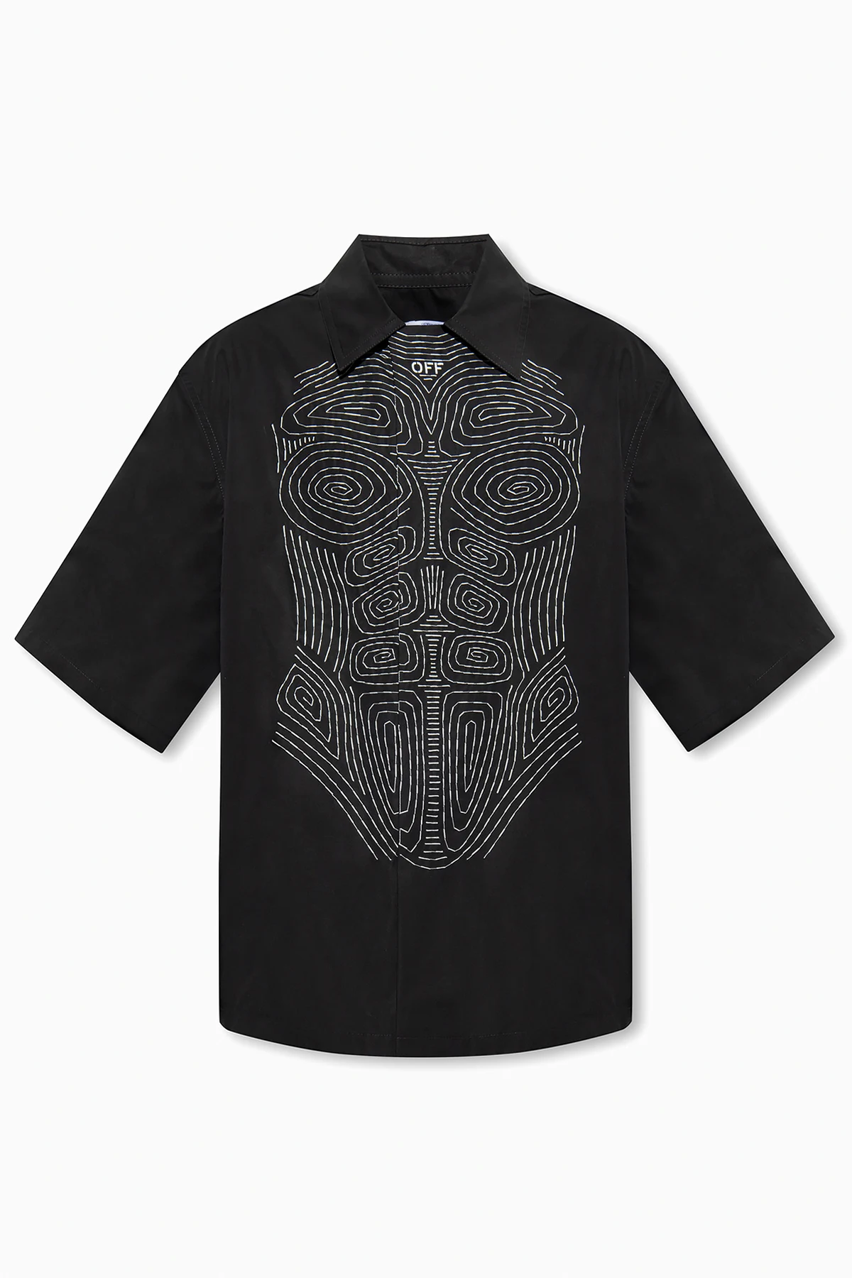 Shirt with contrasting stitching