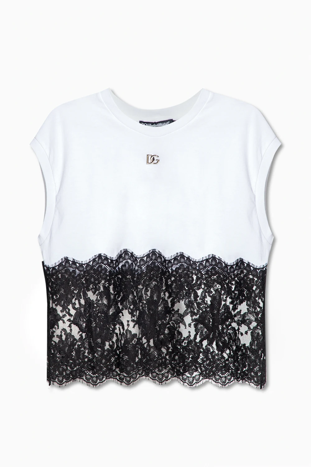 Lace-trimmed T-shirt