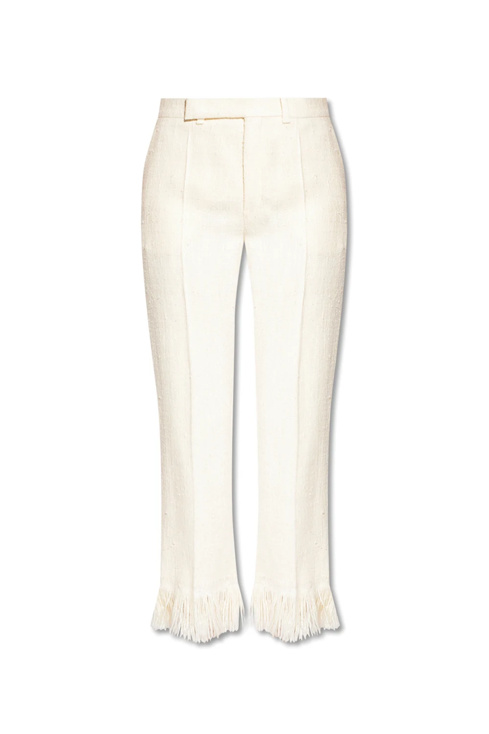 Silk pleat-front trousers