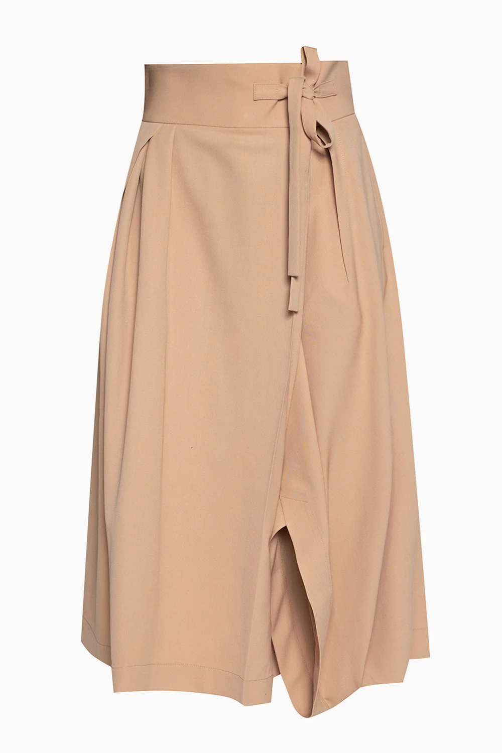 Asymmetric trousers with gathers