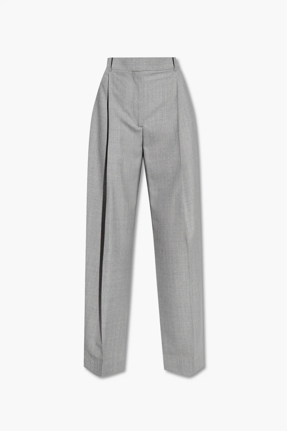 Wool pleat-front trousers