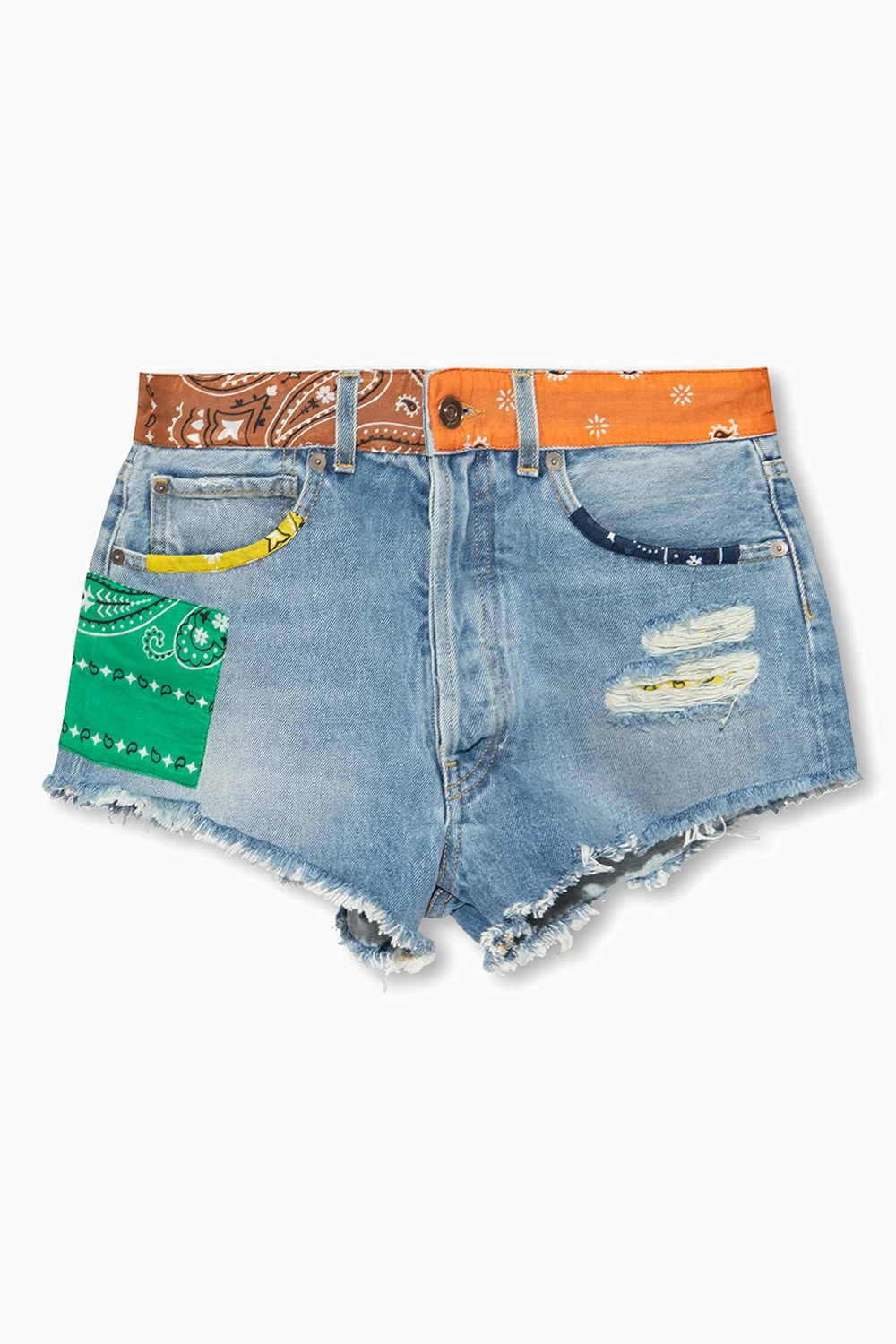 ‘California Patchwork’ denim shorts