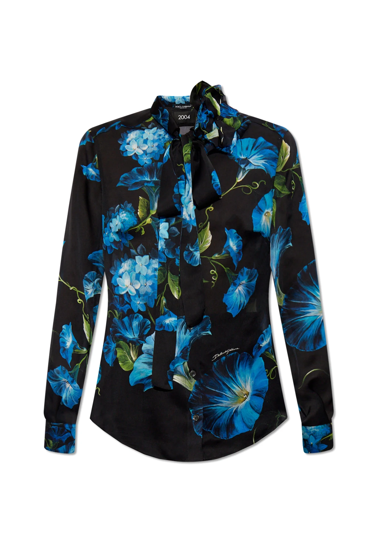 Silk shirt with floral motif