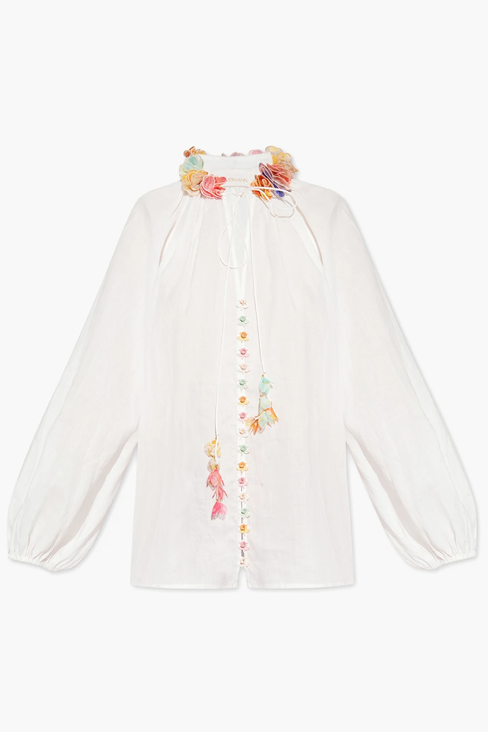 Shirt with floral appliqués