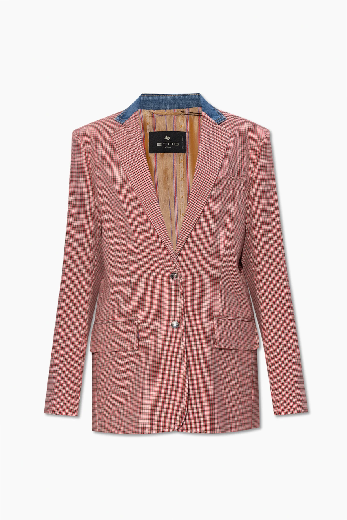 Single-breasted houndstooth blazer