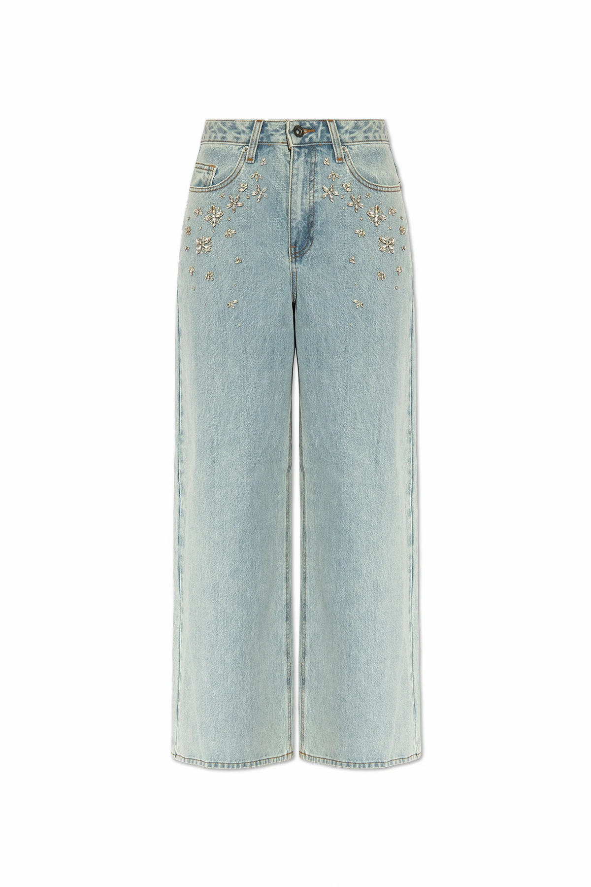 High-waisted jeans