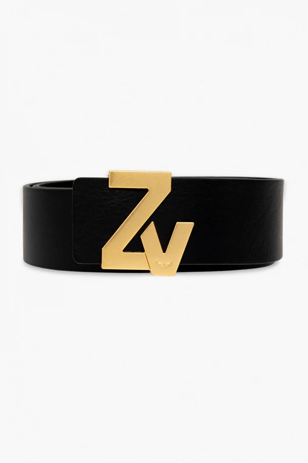 SCHWARZ Leather belt with logo