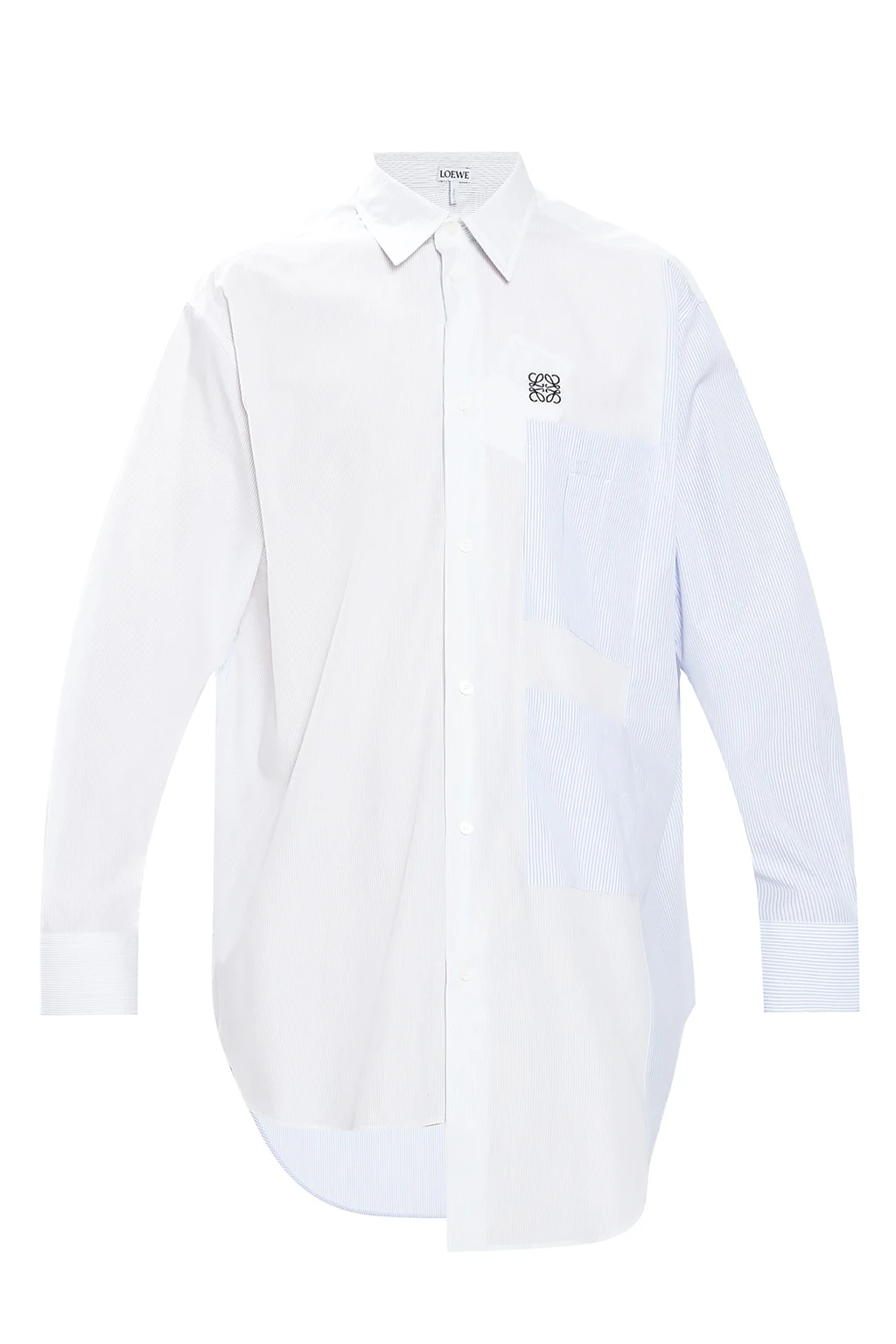 Asymetryczna koszula ze wzorem w paski