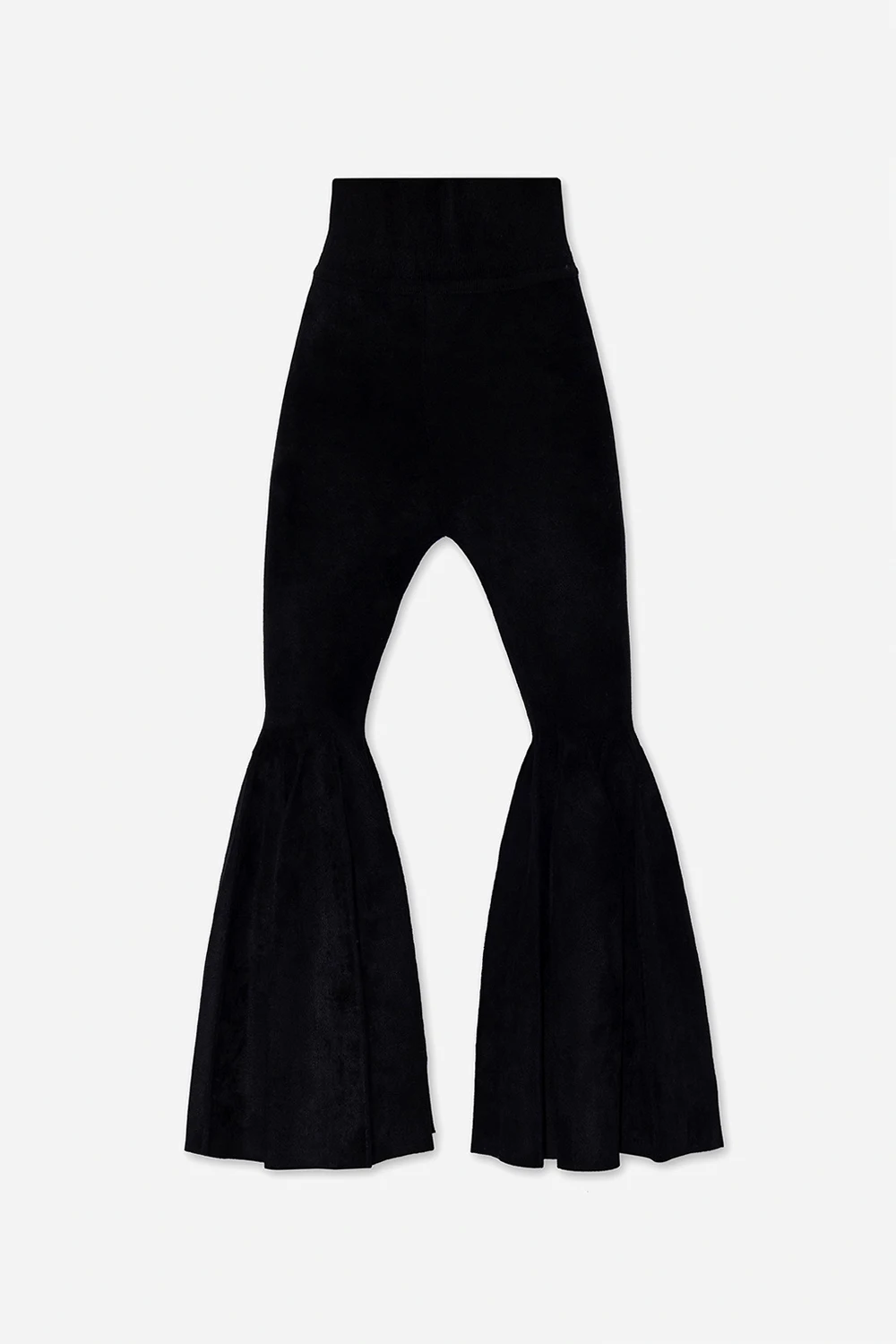 Velour trousers with ruffles