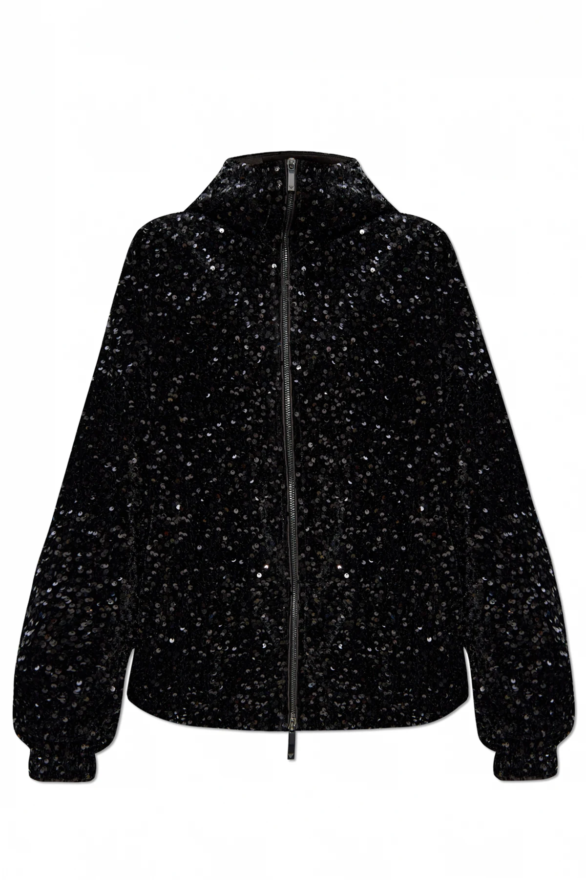 BLACK Sequin Hooded Jacket