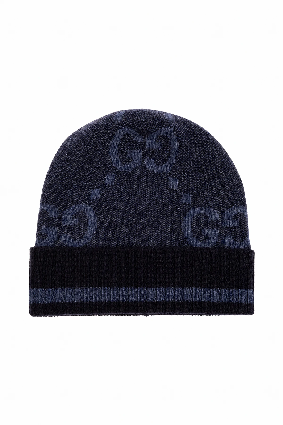 Cashmere beanie with monogram