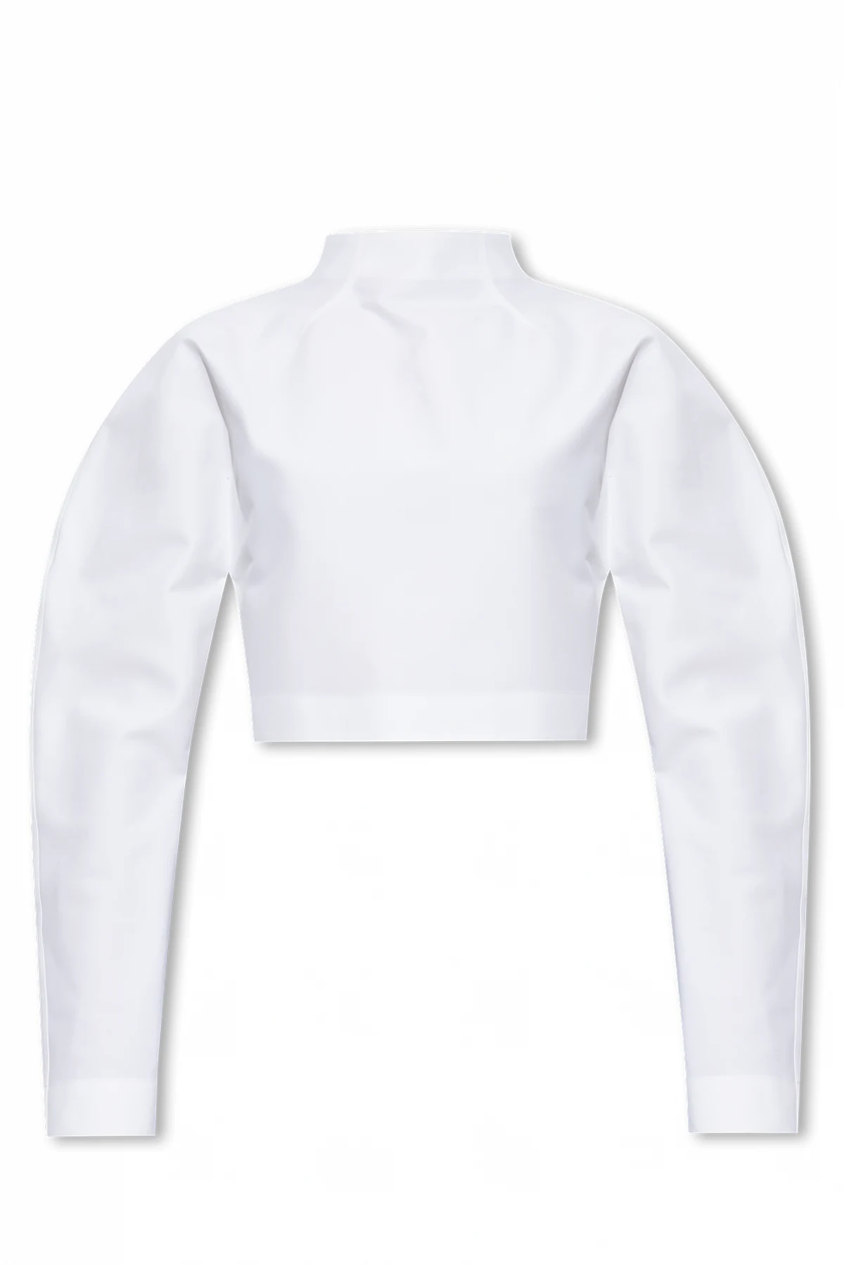 Cropped top with standing collar