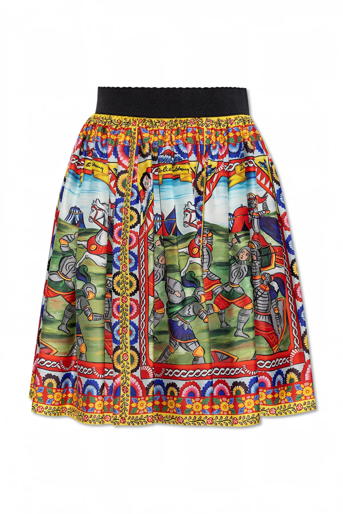 MULTICOLOUR Silk skirt with 'Caretto' pattern