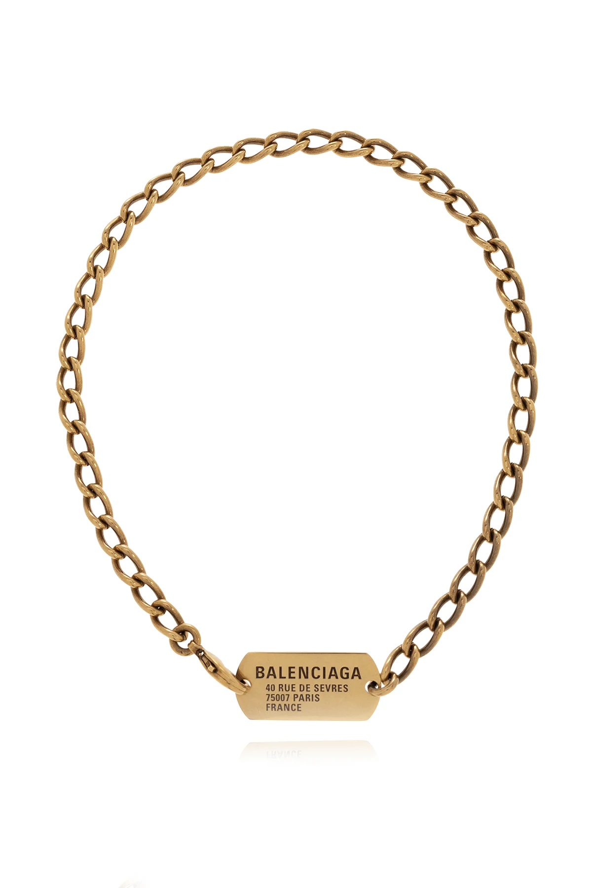 Brass necklace with logo