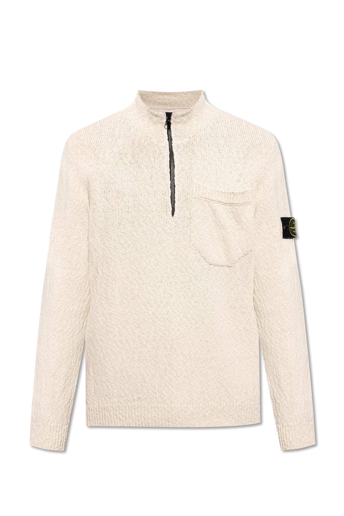 Sweater with standing collar