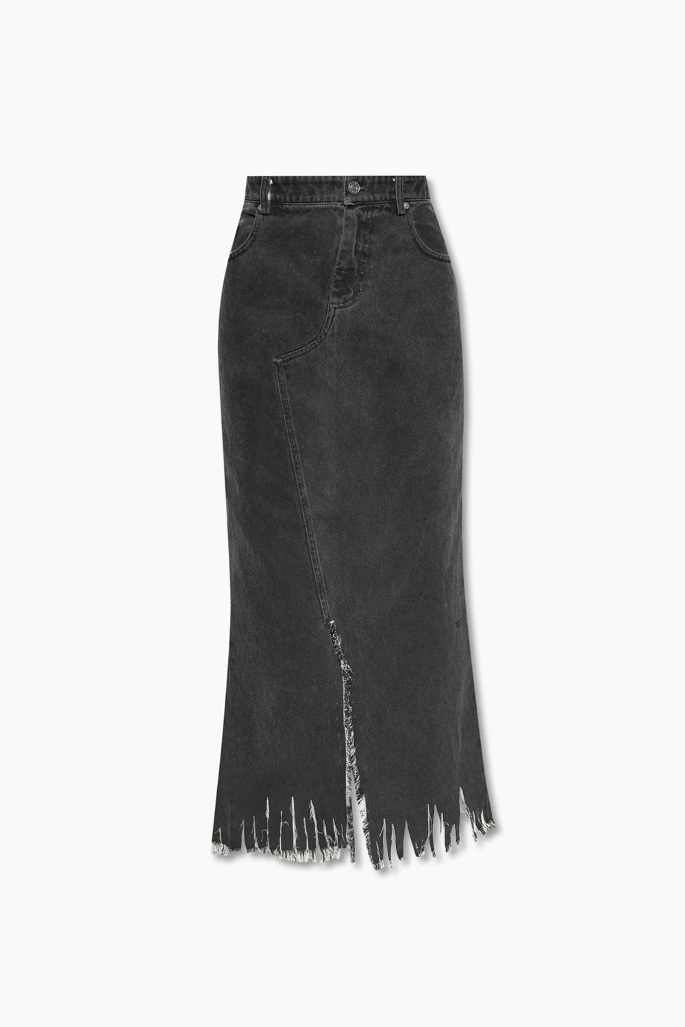 Denim skirt with vintage effect