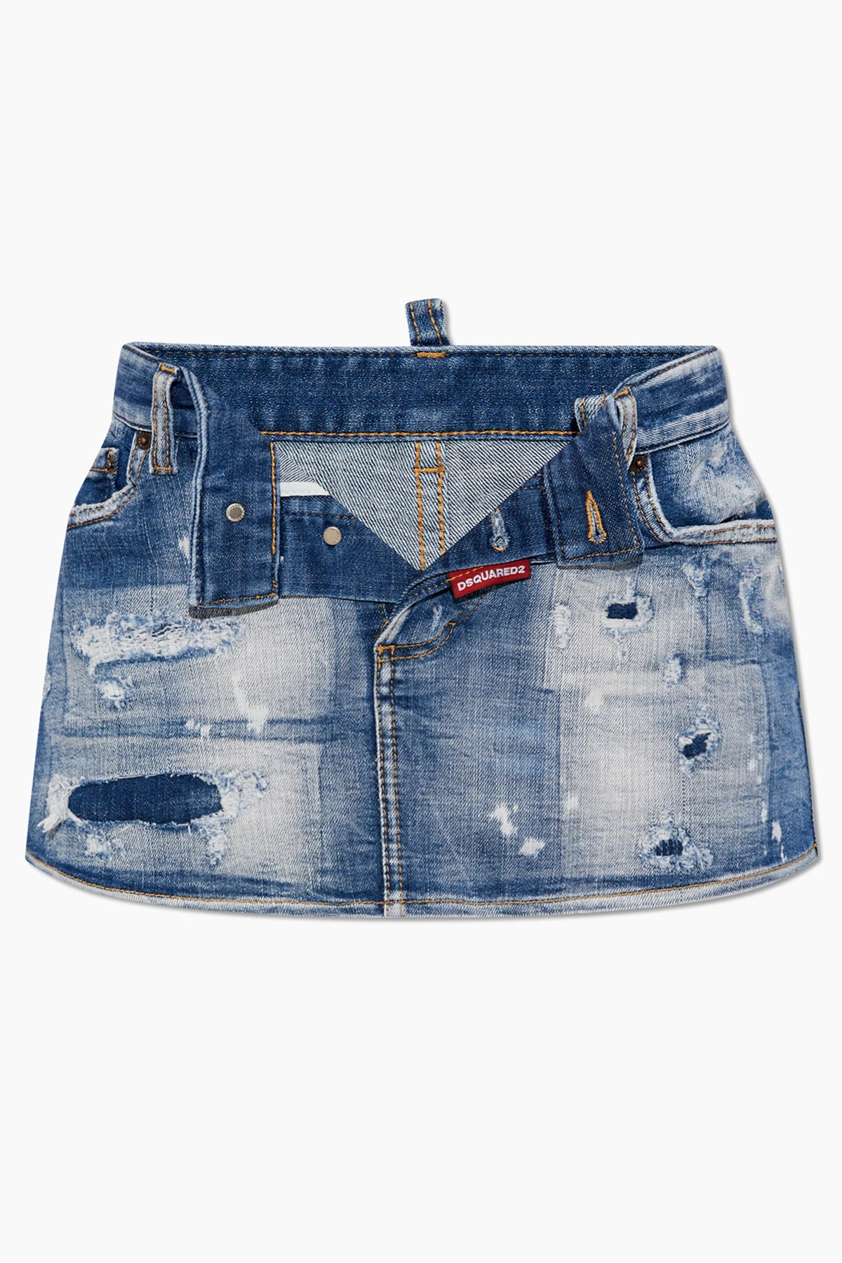 Denim skirt with logo