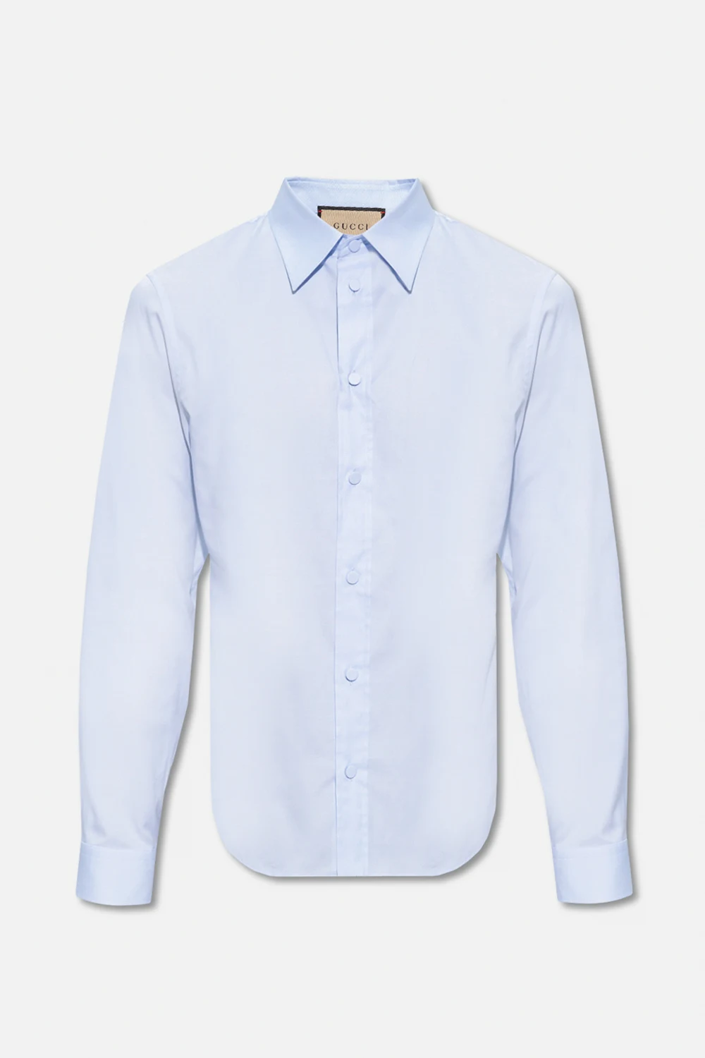 Cotton shirt with tie neck