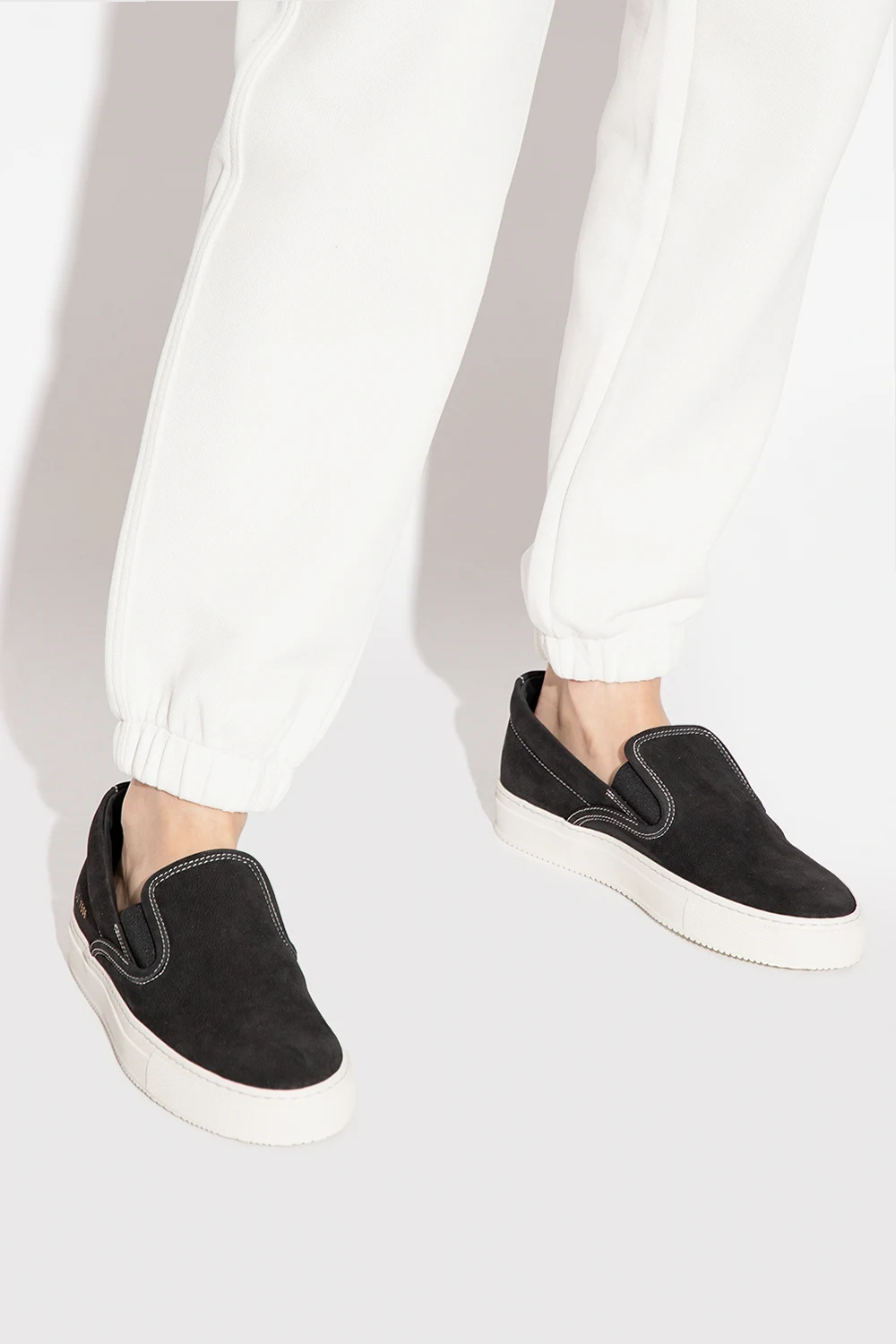 Leather slip-on shoes
