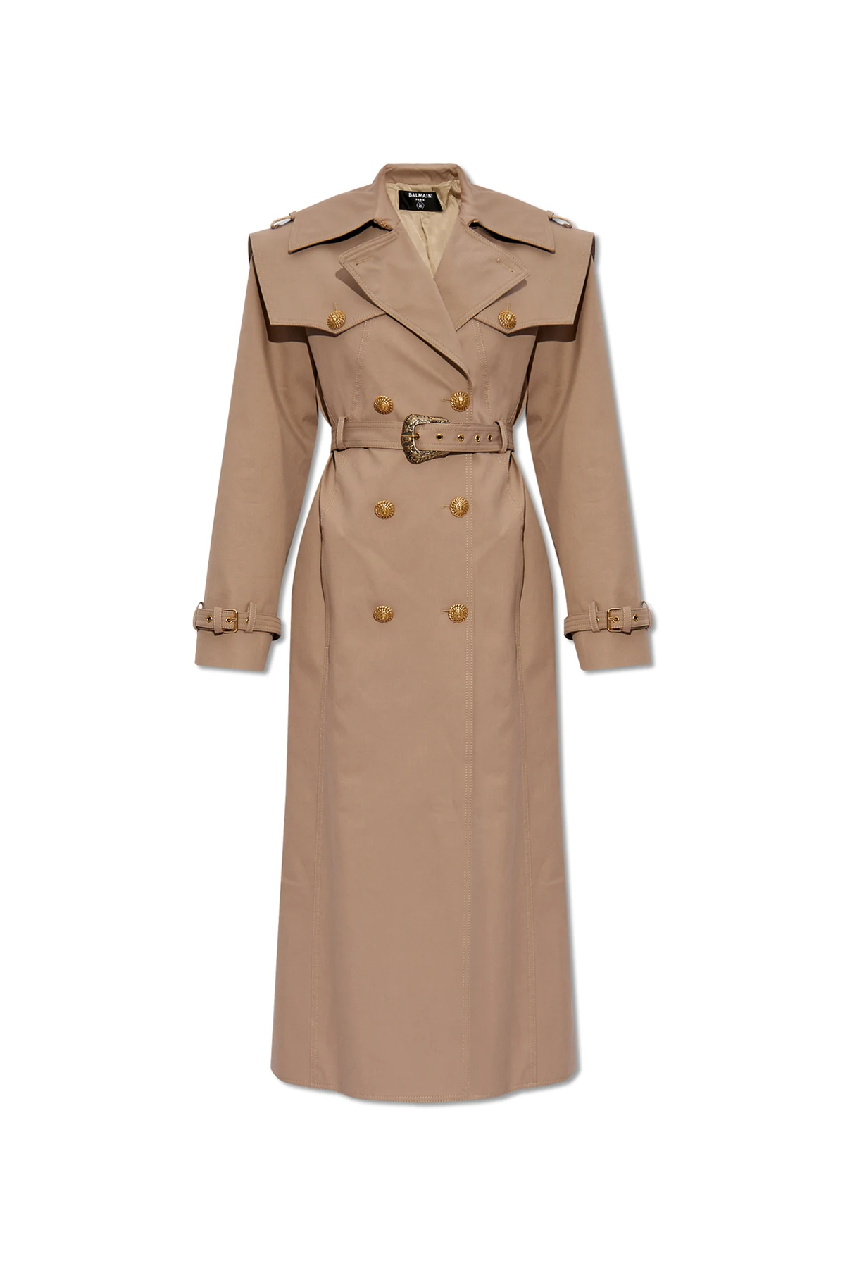 Long double-breasted trench coat