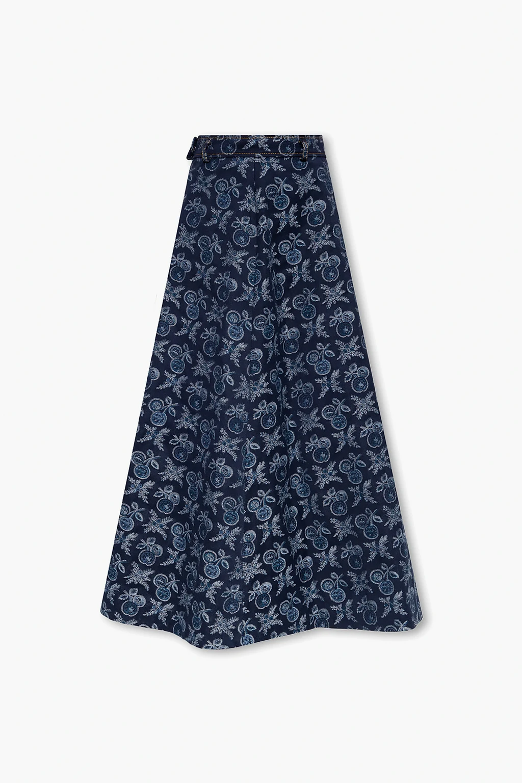 Embroidered denim skirt