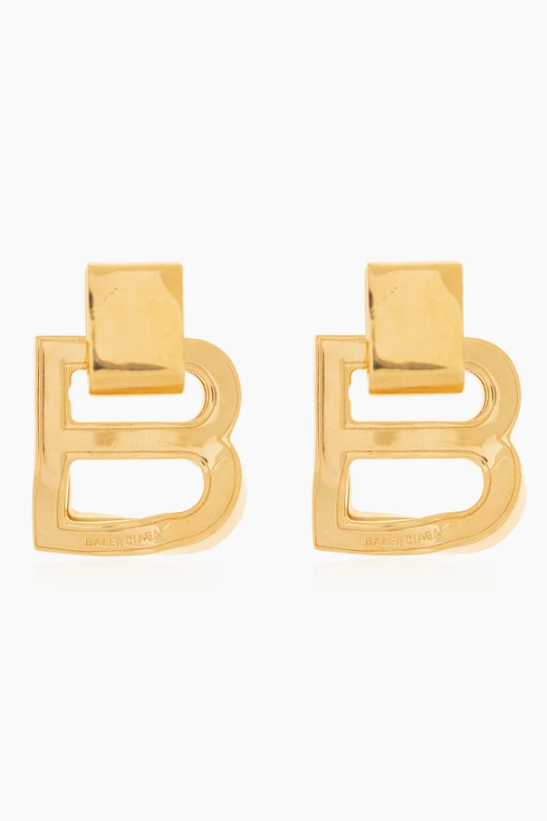 Logo-shaped brass earrings