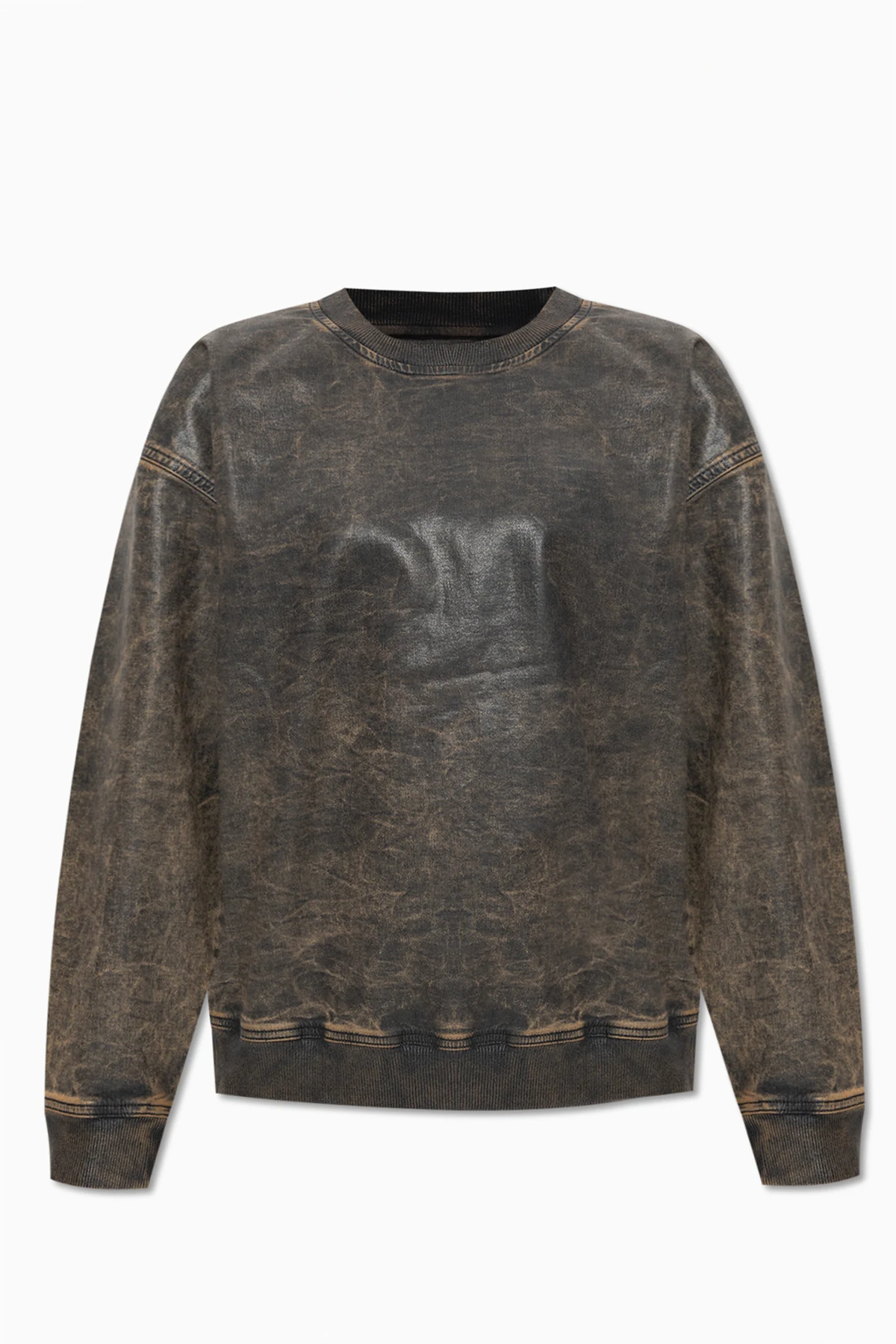 BROWN ‘D-KRIB-S’ waxed sweatshirt