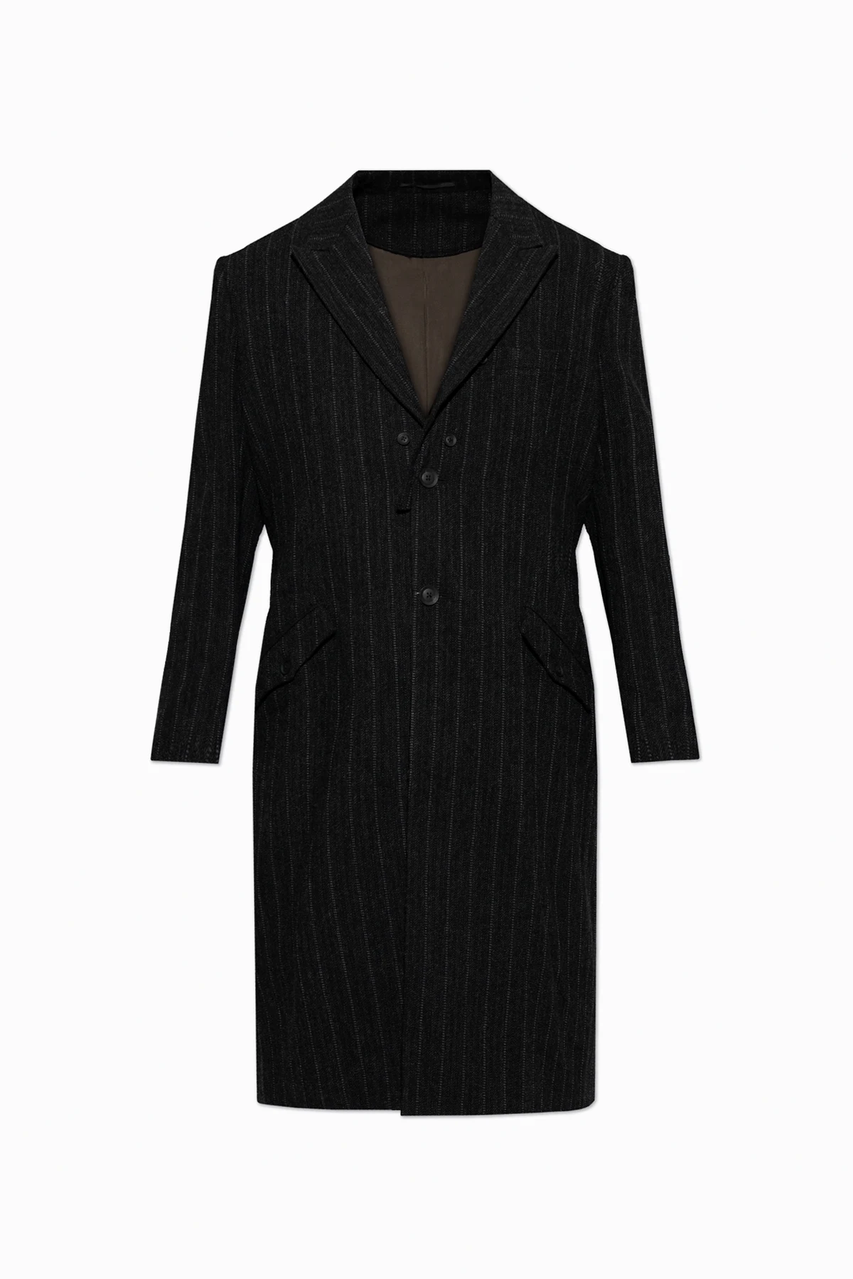 BLACK Coat with striped pattern