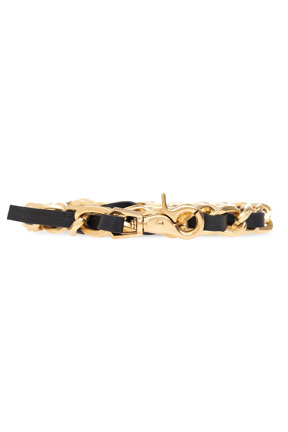 Leather-interwoven belt