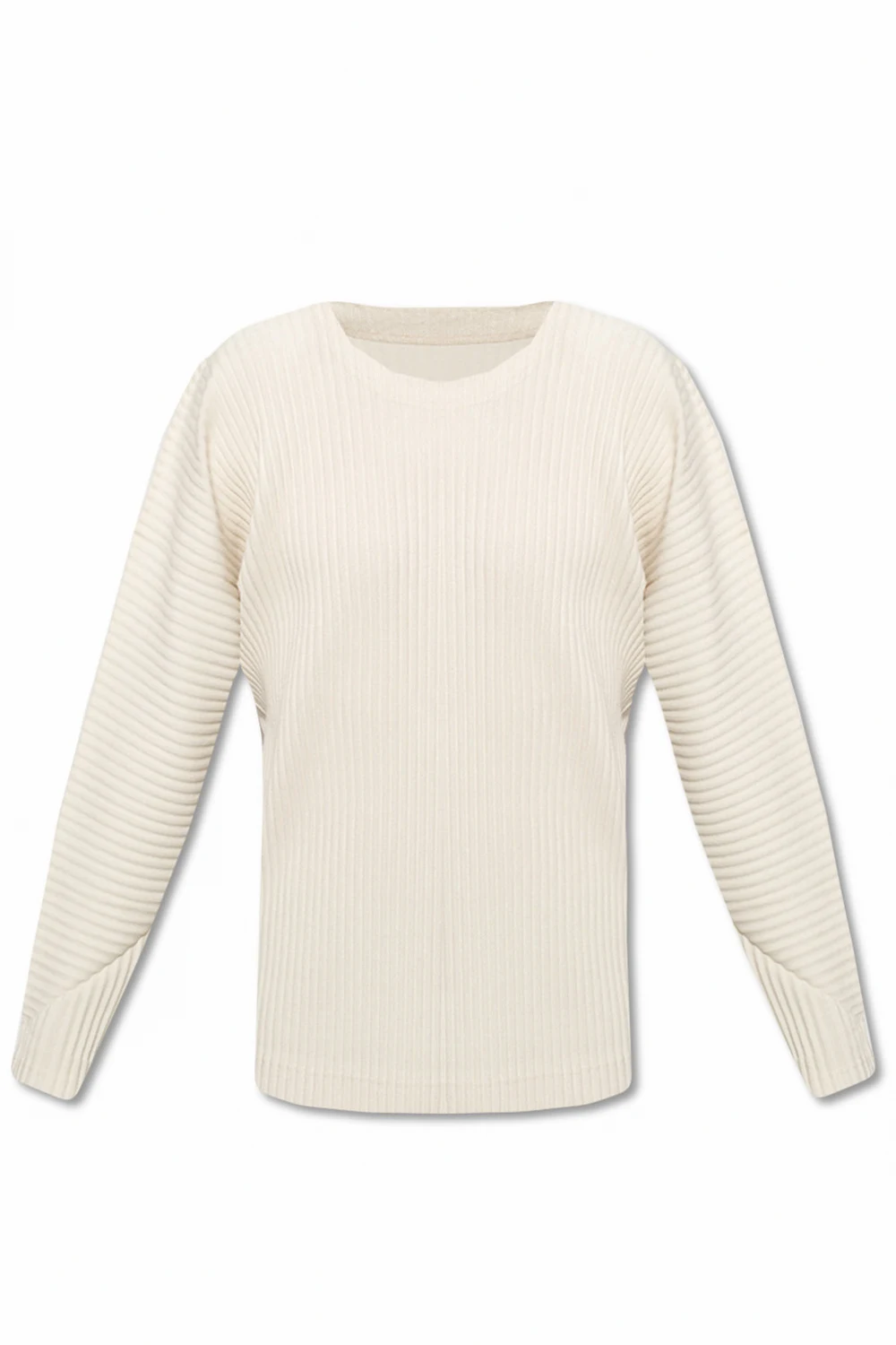 Plisowany t-shirt z długim rękawem