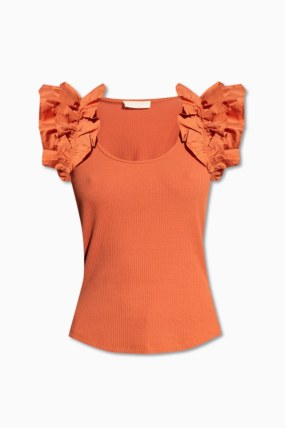 ‘Koa’ ribbed top with ruffles
