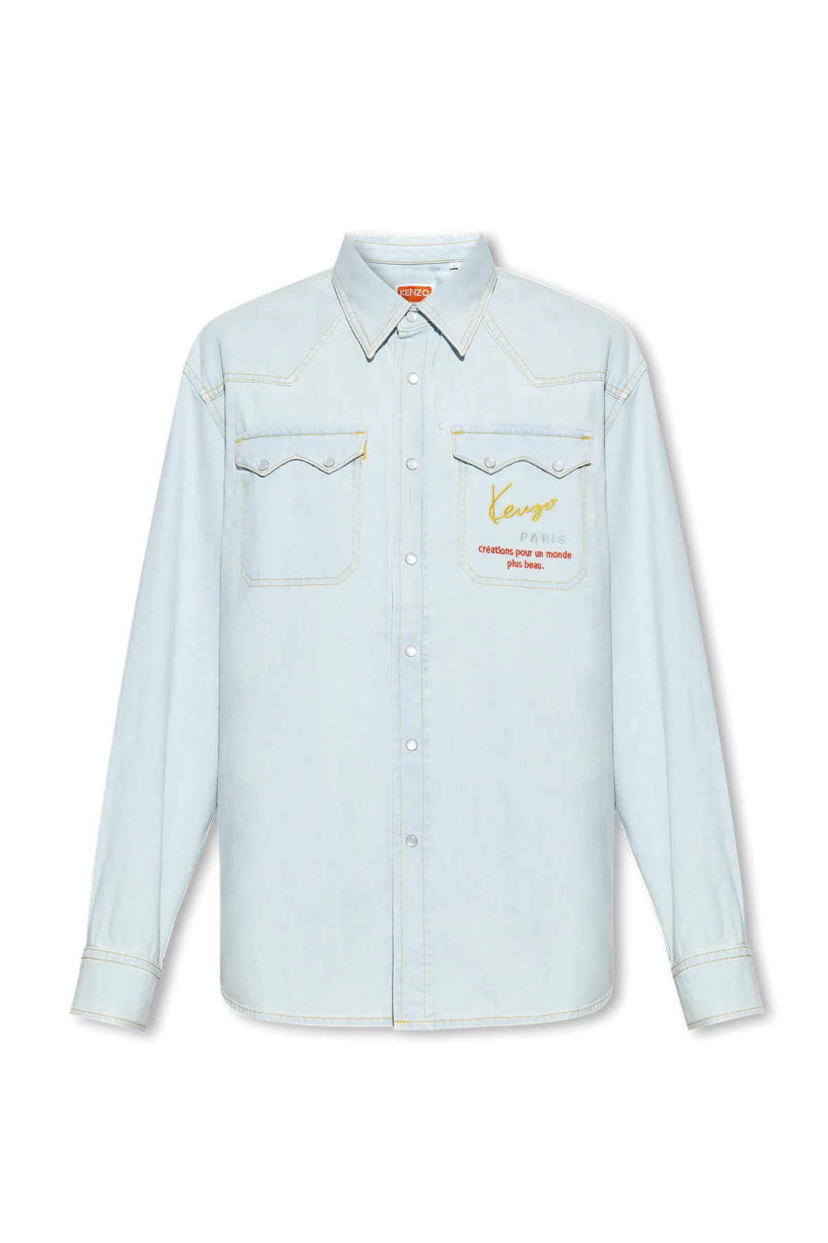 Denim shirt with lettering