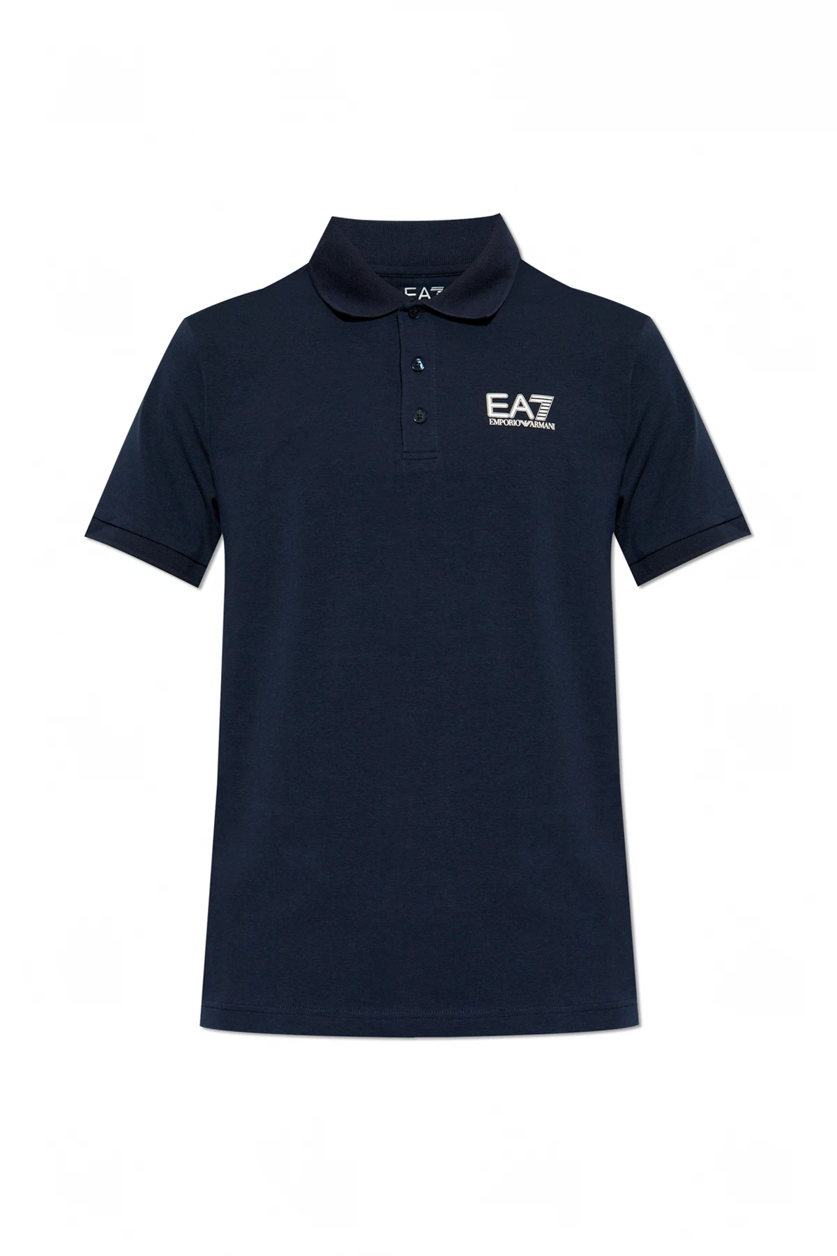 Baumwoll-Poloshirt mit aufgedrucktem Logo
