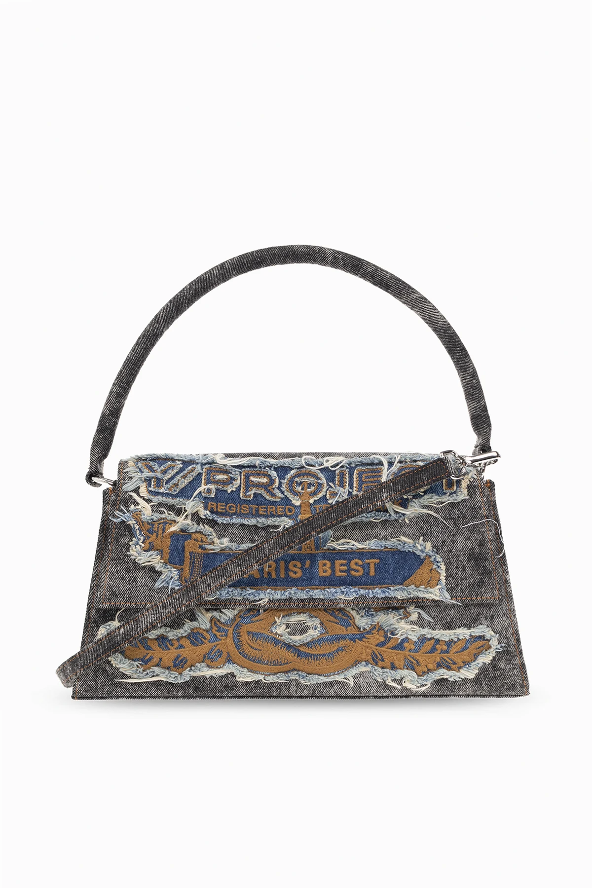 Jeansowa torba na ramię z logo