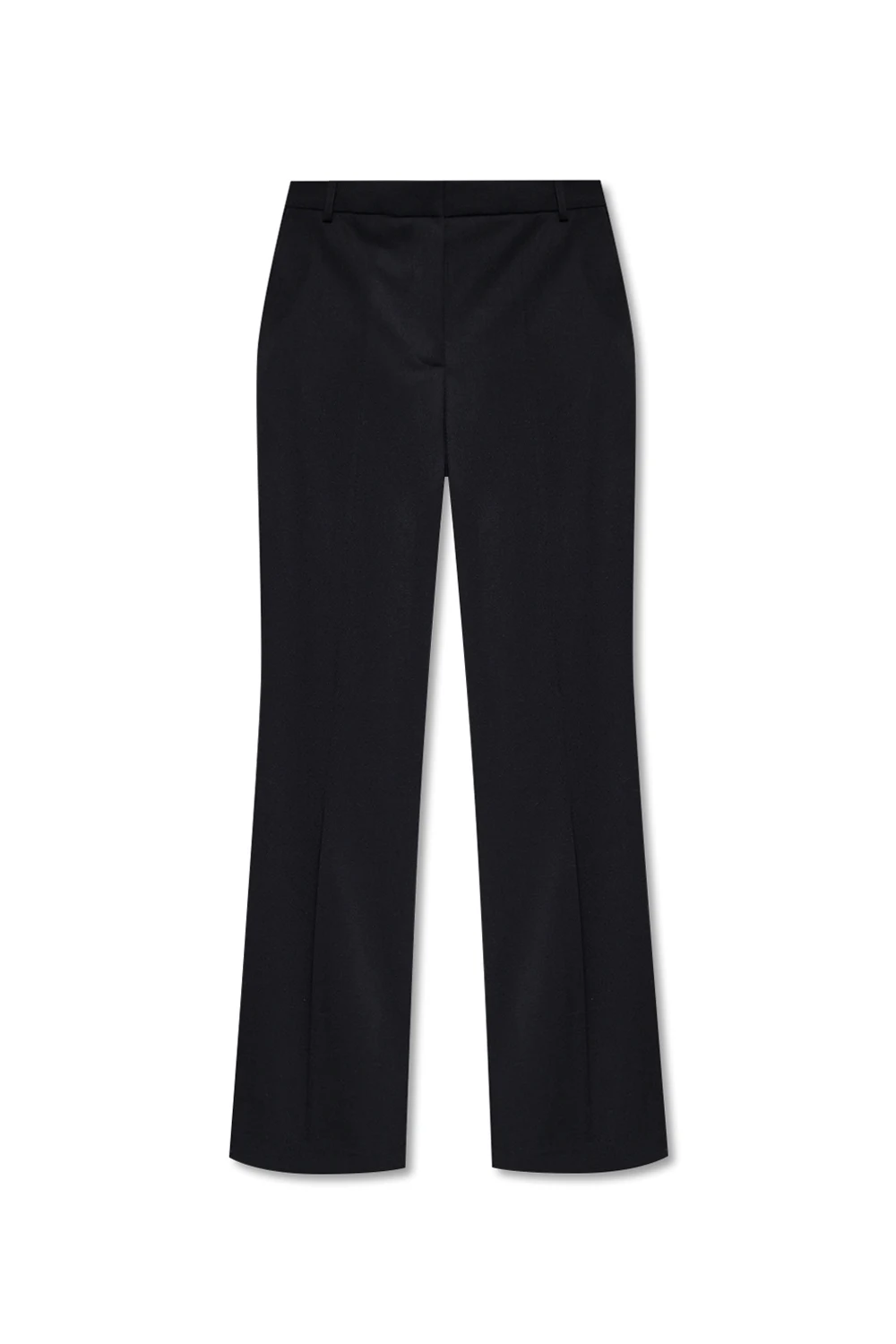 Wool pleat-front trousers