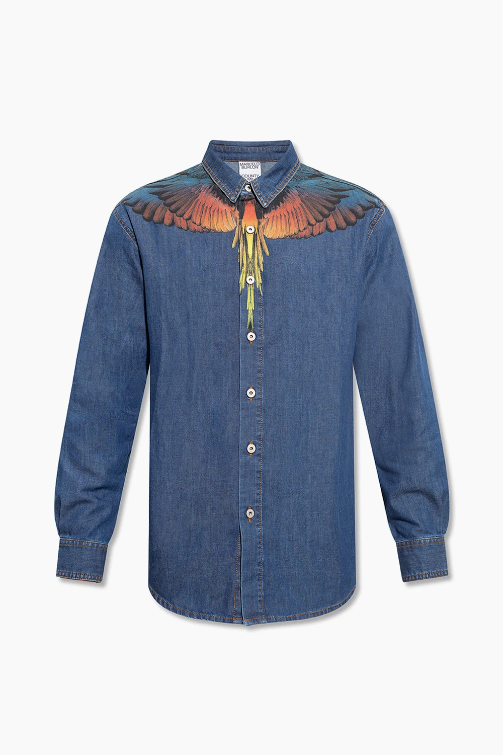Printed denim shirt