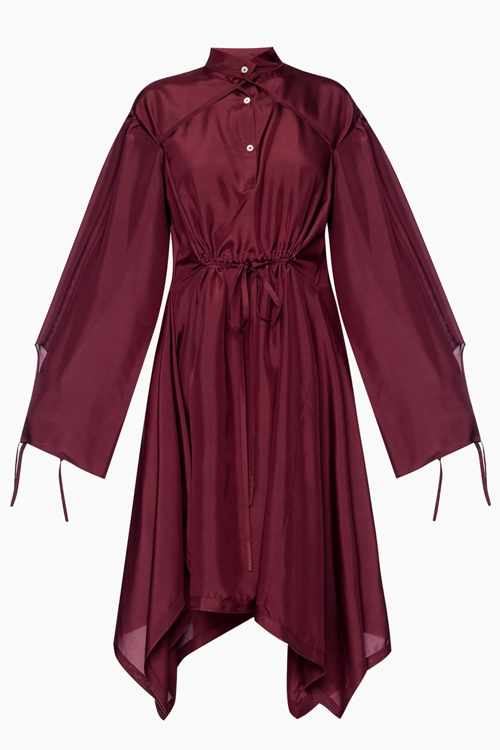 Silk dress with tie closures