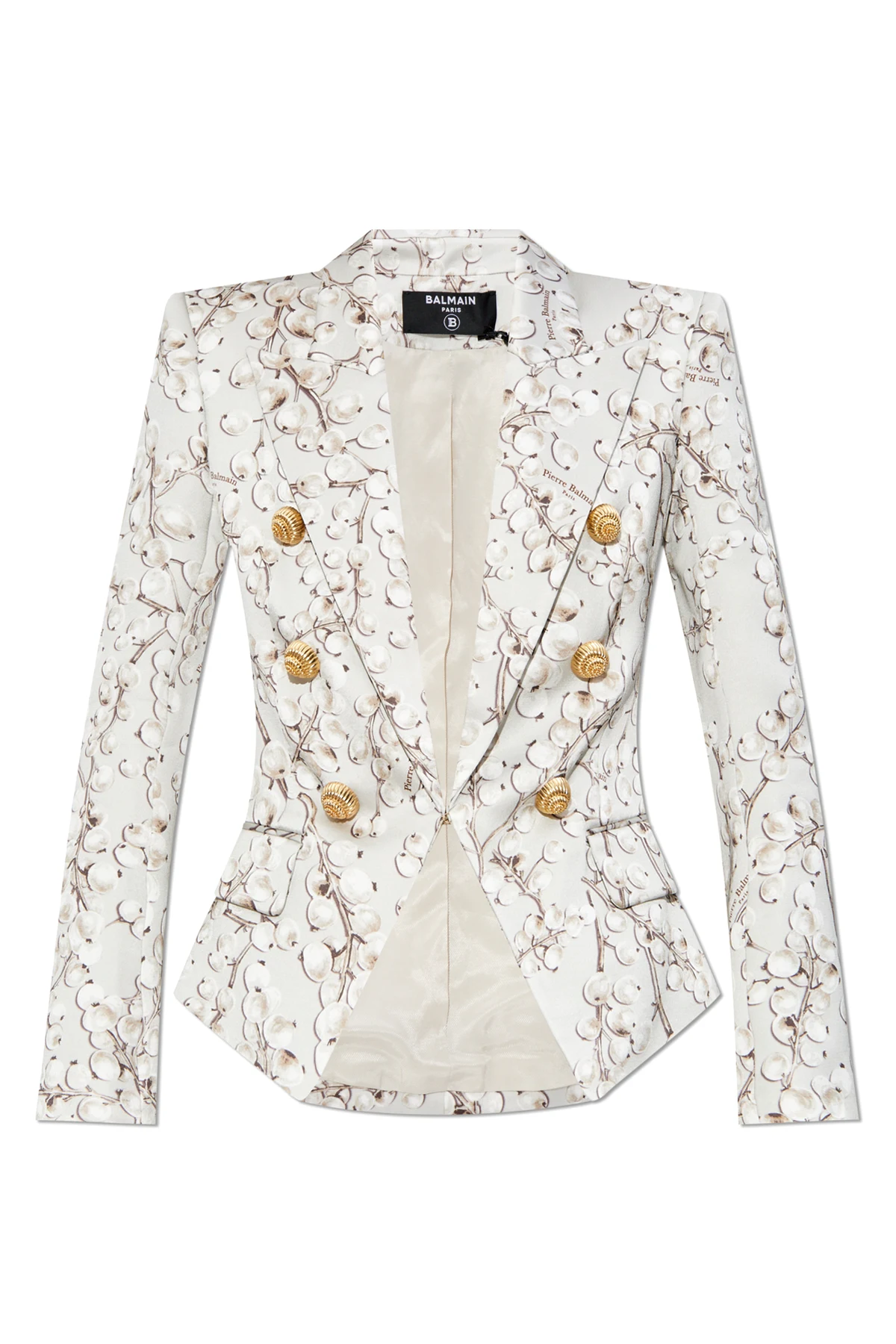 GREY Satin Blazer with Print