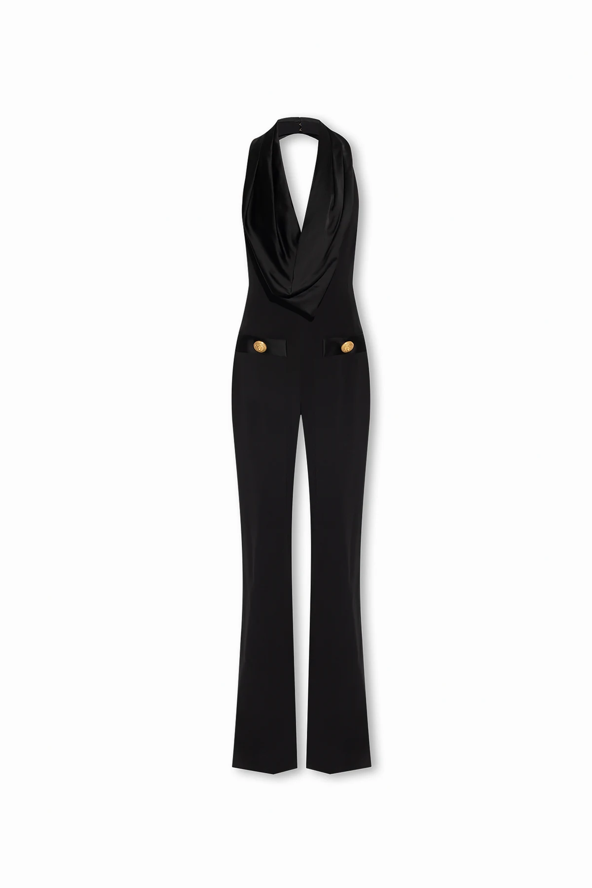 Jumpsuit with denuded shoulders